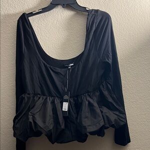 Fashion Nova Black Peplum Blouse